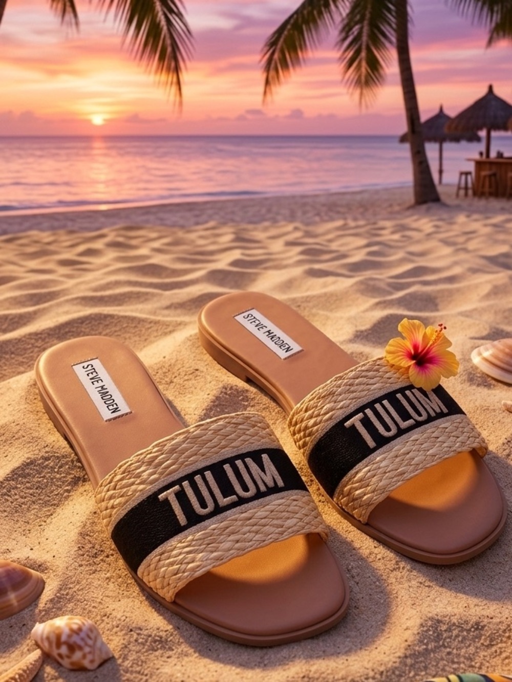 Steve Madden KNOX SANDAL RAFFIA Straw Slide Mules TULUM Band like new size 8.5